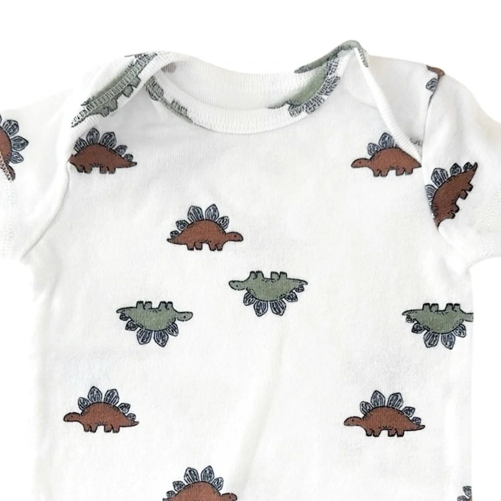 3/$15 🌸 Carter’s Baby Boy Dinosaur Onesie Short Sleeve White Bodysuit